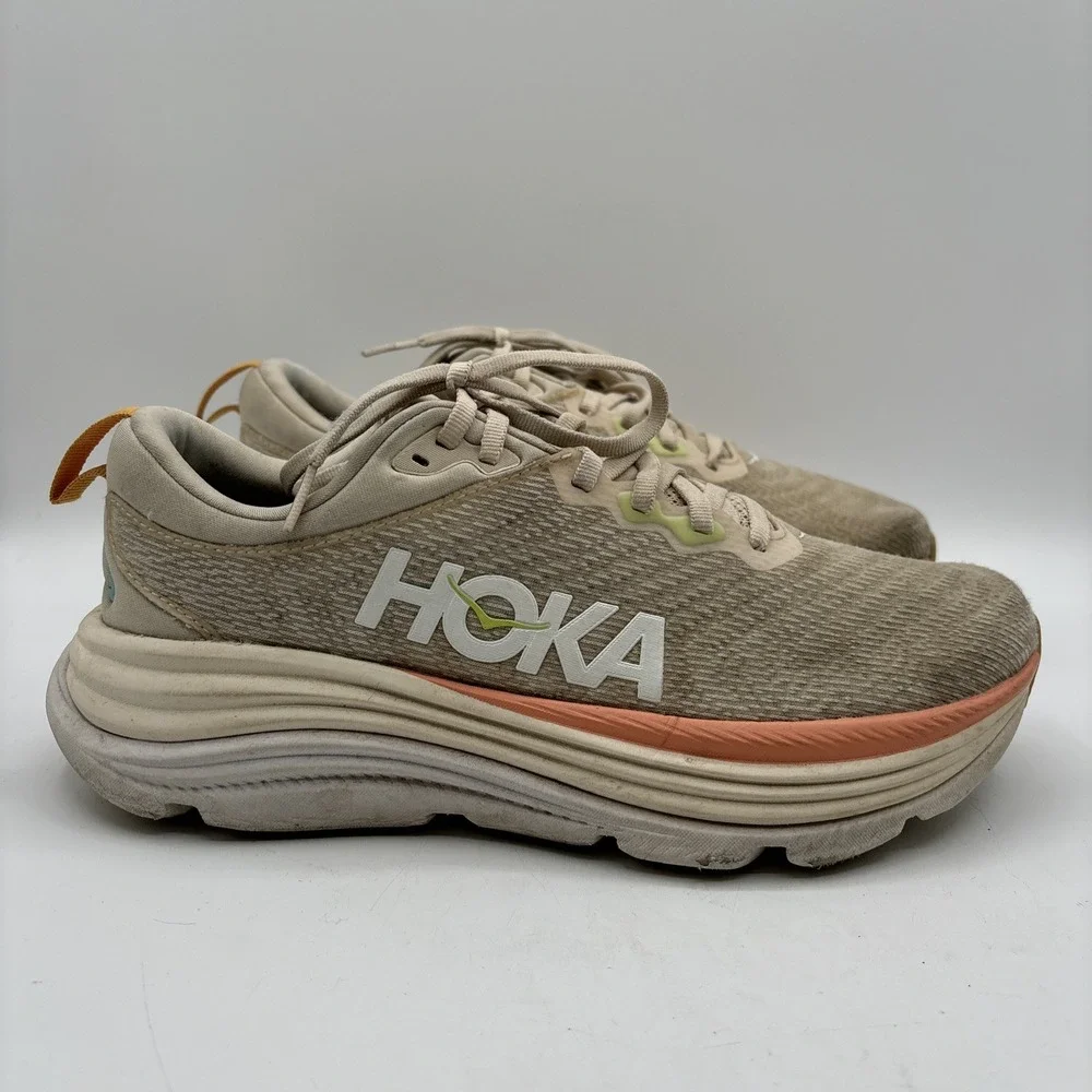 Hoka‎ Gaviota 5 Sneakers Women's Size 7.5 B 1134235 VLG Beige Running Shoes